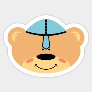 Teddy bear with Viking Helmet Sticker